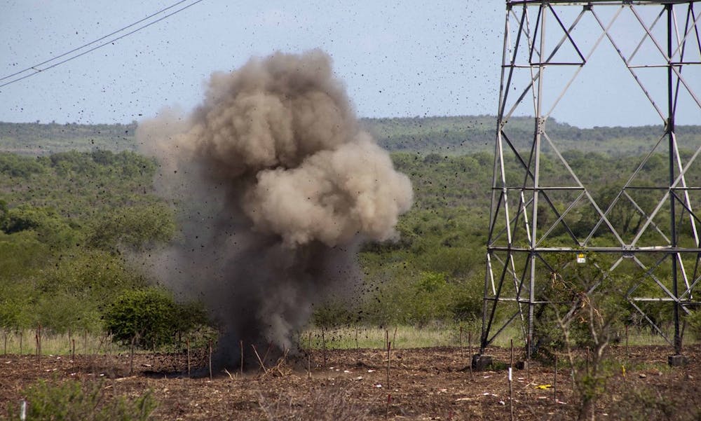 Mineområdet langs grænsen til Zimbabwe og Mozambique bliver ryddet. Så kan lokalsamfundene bruge jorden og truede dyr bliver reddet. Foto: APOPO.